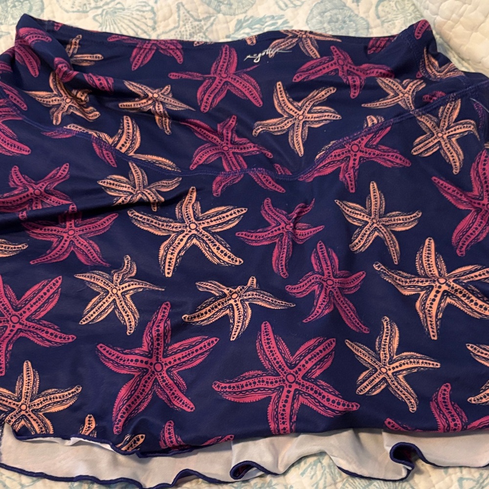 Gottex Navy and Pink Starfish Skirt